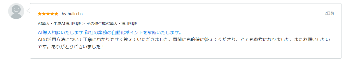 ココナラ評価 bullcchs様